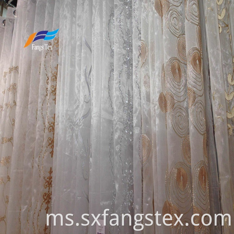 Textile Factory Embroidered Fabric Window Voile Curtain 1